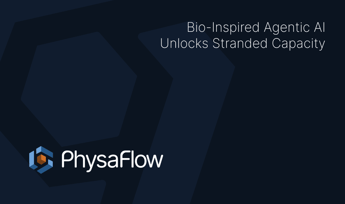 Dark PhysaFlow business card using the same identity and message