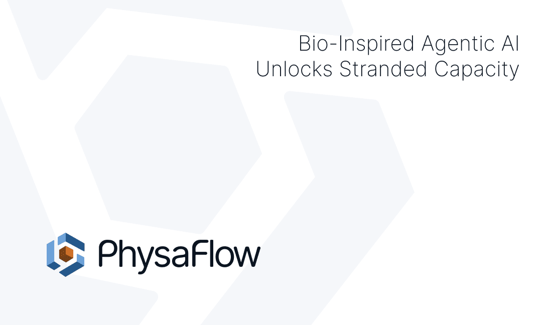 Light PhysaFlow business card with the redesigned brand identity