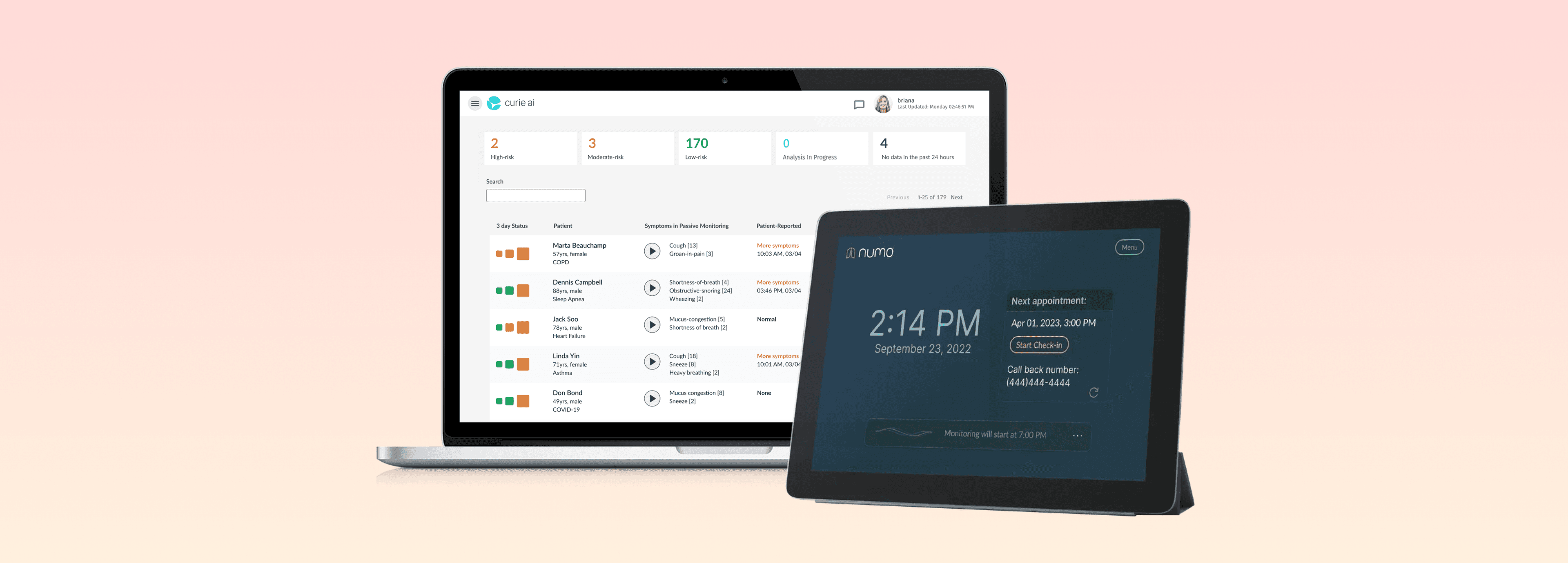 Patient communications dashboard hero