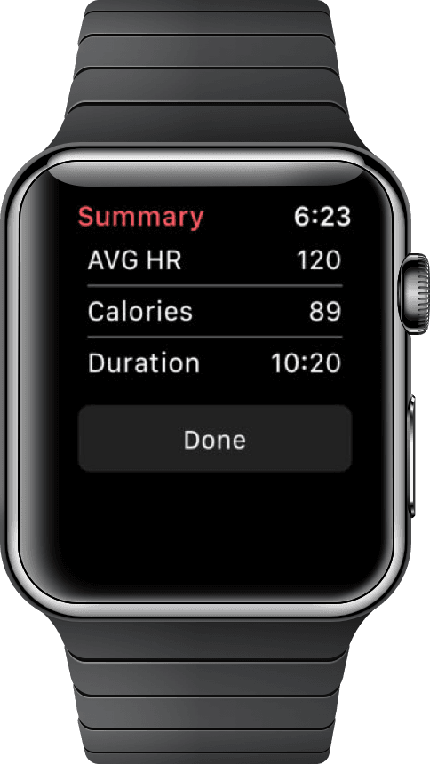 watchOS workout summary